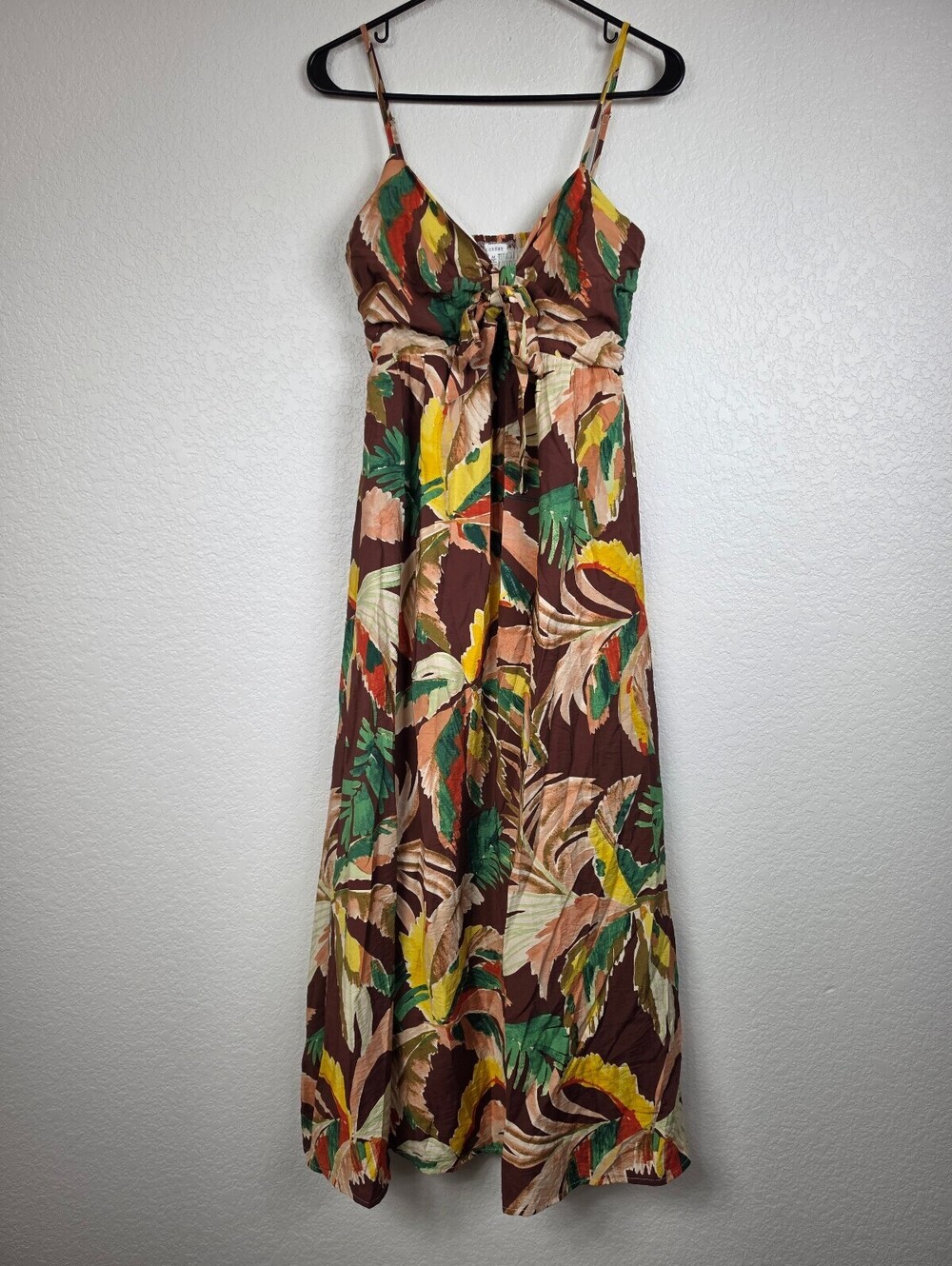Anthropologie En Crème Tropical Print Maxi Dress Medium